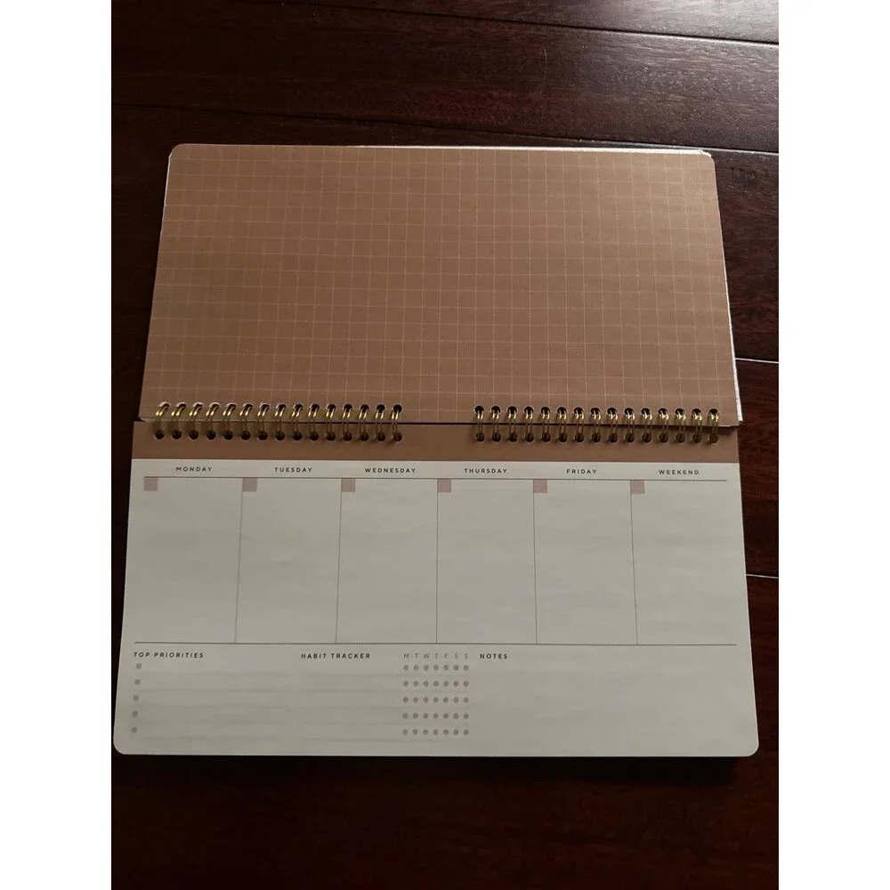 Weekly Planner Undated Spiral Organizer Minimalist Notebook